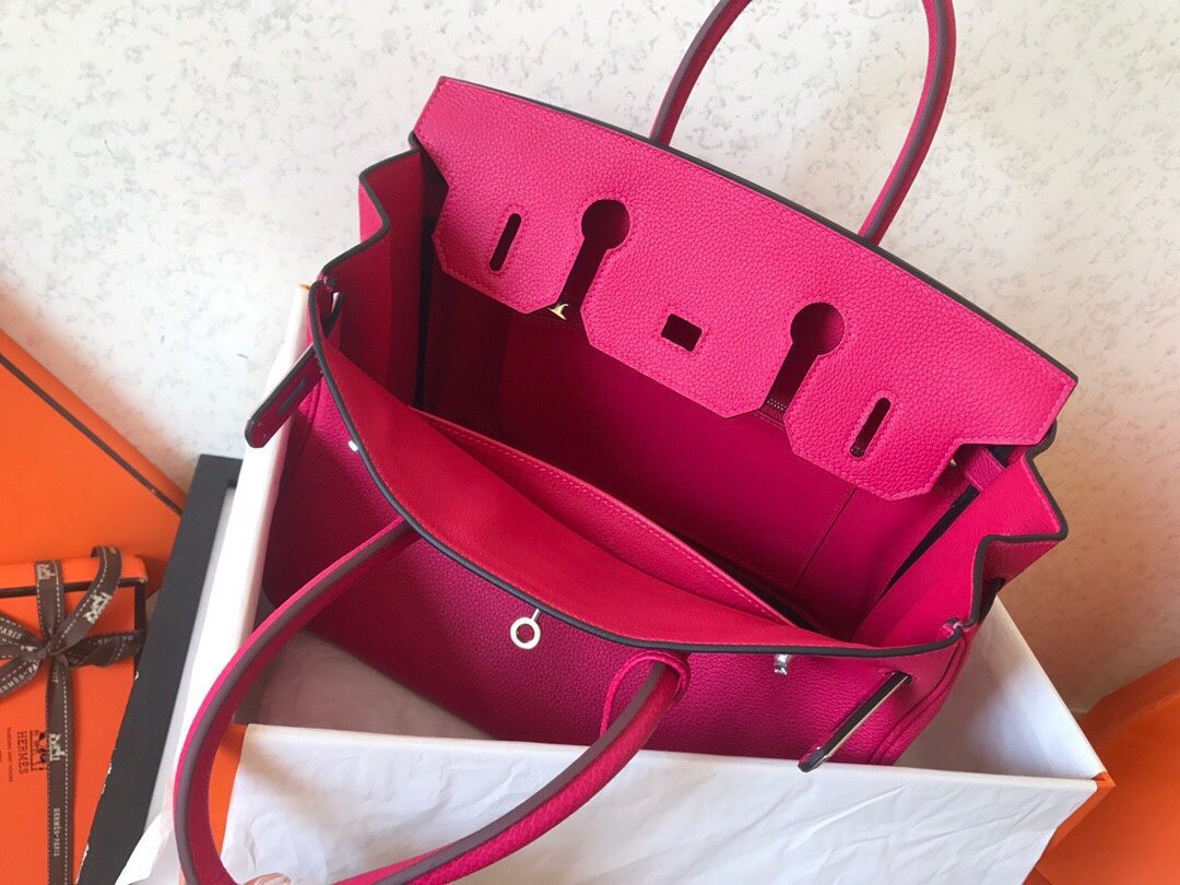 Hermes Birkin 35CM Togo Leather Handbag Rose Red